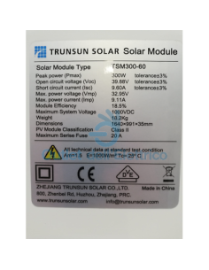 Panel fotovoltaico solar Trunsun. monocristo. 300w 164x99x3.5cm 2